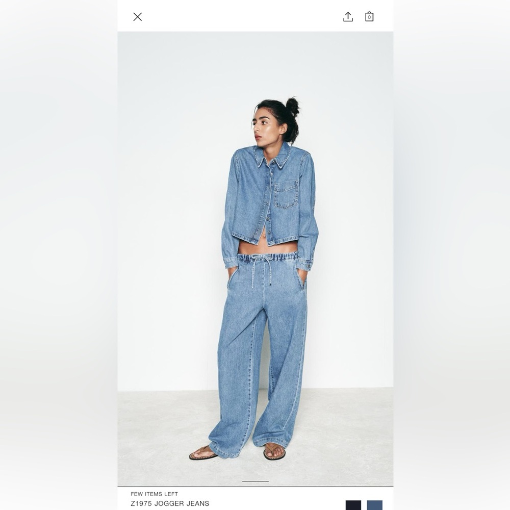 Zara Drawstring Jogger Jeans Size L